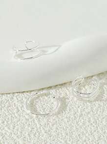 3Pcs Minimalist Metal Multi-Layer Toe Ring Set For Women, Suitable For Beach Vacation Jewelry