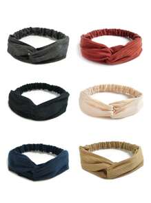 Opaska do włosów damska, 1 szt., jednokolorowa, skręcana, elastyczna, akcesoria do włosów dla kobiet i dziewcząt, na okazje, na co dzień i do opasek, akcesoria jesienne, jesienno-zimowe, na wakacje, stroje damskie