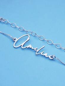 Ladies' Name Ankle Ankle With Name Personalized Ankle Bracelet Ladies' Silver And Gold Ankle Adjustable Ankle Size Suitable For Beach Parties Customizable Name Simple Daily Style, Products Include Gift Boxes, Valentine's Day Gifts, Birthday Gifts, Mother's Day Gifts, Daily Gifts - A - View 9