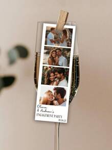 1-5Pcs Custom Photo Film Strip, Personalised Photo Gift With 3 Images, Retro Style Print, Wedding Keepsake, Film Photography Gift, Custom Photo Bookmark,Personalized Customized Photo Strips,Wedding Photo Booth Cover,Custom Photo Booth Prints - Personalized Wedding & Party Decor Cards With Custom Text
