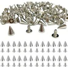 30/50/100/200Pcs Spiked Punk Rivets Multiple Sizes Screw Back Studs Punk Rock Bullet Rivets For Home DIY Sewing Clothing Leather Craft