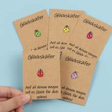 1 pièce/3 pièces/5 pièces Porte-clés mignon coccinelle, famille de coccinelles, matériau en métal, assorti avec une carte de poche inspirante allemande, cadeau de soutien, cadeau de remerciement, cadeau d'ami, convient pour l'anniversaire, le mariage, les vacances, la remise des diplômes, la fête, cadeau idéal, porte-clés coccinelle idéal pour accompagner les voyages - Multicolore - Voir 3