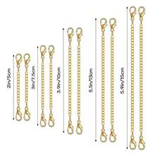 1 件（5-15 厘米）金色项链延长器，合金项链延长器，适用于项链、手链、脚链和各种 DIY 珠宝制作的精致项链延长链套装
