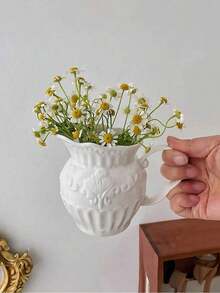 1 个便携式树脂花瓶，复古花瓶形状，高端纹理花瓶，适合家庭客厅装饰，卧室装饰，办公室和学生，存储，婚礼装饰，家居装饰，珠宝收纳，派对装饰，最佳礼物，秋季装饰，秋季