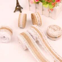 Vintage Lace Ribbon, 2 M/Pc, Lace Decorative Craft Edging, Used For Clothing, Gift Wrapping, DIY Handicrafts, Shoes And Hats Decoration, Wedding Dress Decoration Lace & Coarse Burlap Napkin Rings For Diy Wedding, Christmas, Thanksgiving, Birthday, Party Decorations (Classic Style),Christmas