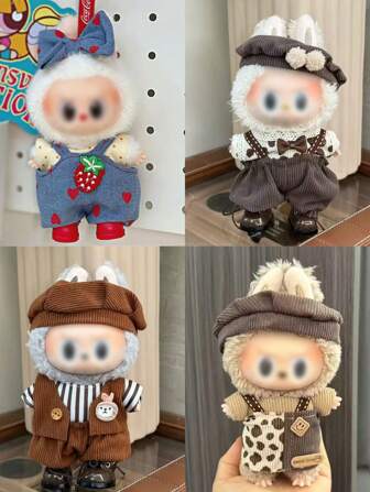 [Clothing Only] 17cm Doll Clothing Accessories, Suitable For Labubu Outfit, Full Set Of Sports And Leisure Accessories, Suitable For Daily Party Outfits, Shoes Not Included