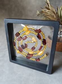 Free Gift Box Natural Baltic Amber Baroque Long Necklace Gemstone Vintage Accessorize For Calm And Peace Energy Presents For Her Anniversary Christmas Birthday