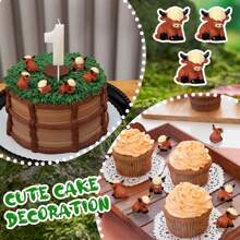 5/25/50/100Pcs Mini Highland Cow Figurine Cute Highland Cow Statues Decor Handmade Resin Sculpture Ornament For Decorations Home Bathroom Kitchen Garden Office Desk Miniature Moss Landscape