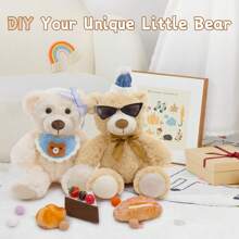 3 paquetes de osos de peluche, animales de peluche a granel, lindos osos de peluche pequeños, osos de peluche pequeños para niños como decoración central en baby shower, 14 pulgadas