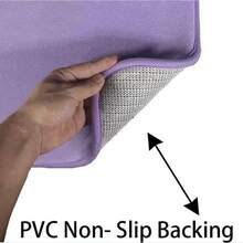 Local Delivery-Madeals Memory Foam Toilet Rug Set 3 Piece And Bathroom Mat With Toilet Lid Cover And Tank Cover Set Black - Lavender - View 5
