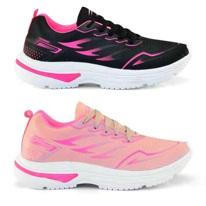 Kit 2 Pares Tenis Esportivo Academia Musculacao Corrida Caminhada Crossfit Feminino Lancamento