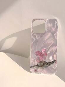 龟牌1件时尚花卉图案透明柔软光滑亮面IMD防刮防水防指纹手机壳 - 彩色 - 查看 2