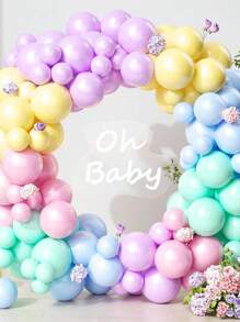 160pcs Macaron Color Foil Balloon Flower Arch Set, Different Sizes 18/12/10/5 Inches Macaron Color Foil Ball, Suitable For Birthday Party, Mother's Day, Unicorn Birthday, Easter, Wedding, Anniversary Party Decoration