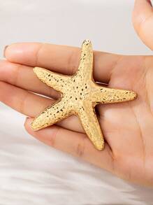 1 pièce Broche étoile de mer minimaliste, accessoire polyvalent pour femme pour les fêtes, les voyages, le port quotidien, cadeau d'été