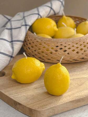 Decorative Aromatherapy Lemon Shaped Candles, Air Purifying, Decor For Kitchen, Dining Room, Living Room, Bedroom, Bathroom