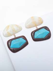 1 Pair Asymmetric Exaggerated Retro Fashion Resin Earrings