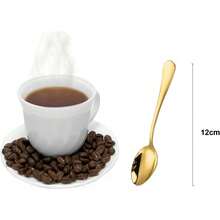 Demitasse Espresso Spoons, Mini Coffee Spoon, Stainless Steel Small Spoons For Dessert, Tea,Set Of 6 (Gold) - Vàng - Xem 2