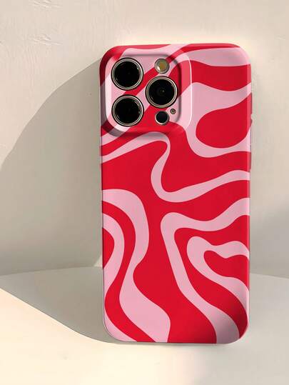 1 pieza Funda de teléfono dura y brillante con diseño asimétrico minimalista de patchwork, compatible con iPhone 11/12/13/14/15/16 Pro Max