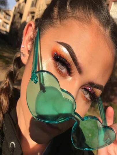 1-10pcs/Pack Transparent Heart Shaped Party Glasses, Selfie Versatile Funny , Fashion Personalized Eyewear