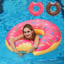 1 Stück Donut-förmiges Schwimmspielzeug, aufblasbares Schwimmhilfe für den Pool, in Rosa und Braun erhältlich, geeignet für Strand, Meer, Geburtstagsgeschenke, Urlaubsfeste, Sommergeschenke, Spaß und Erholung für Erwachsene im Urlaub