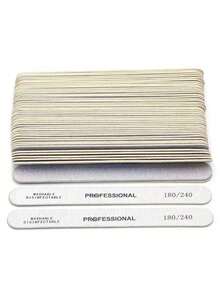 50/30/10pcs Thin Wood Sandpaper Nail Files, 100/180 Mesh Wood Sandpaper Grinding Files, 180/240 Mesh Double-Sided Polishing Files, Professional Manicure Polishing Files, Boat-Shaped Pedicure Double-Sided Wooden Polishing Files, Suitable For Natural Nails, Home Salons, Crystal Nails, Etc. - Multicolor - View 8