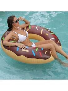 1 Stück Donut-förmiges Schwimmspielzeug, aufblasbares Schwimmhilfe für den Pool, in Rosa und Braun erhältlich, geeignet für Strand, Meer, Geburtstagsgeschenke, Urlaubsfeste, Sommergeschenke, Spaß und Erholung für Erwachsene im Urlaub