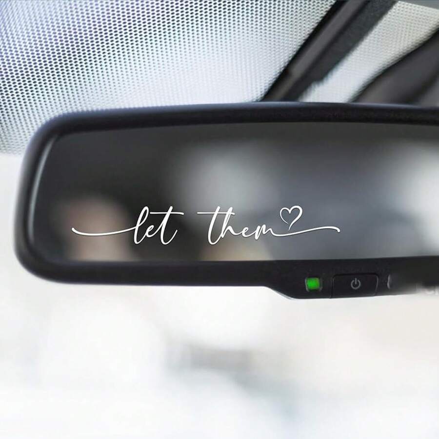 3X Drive Safe We Love You Rearview Mirror Decal, Car Mirrors Sticker, Car Stickers Women, I Love You Drive Safe Mirror Sticker - Let Them - View 1