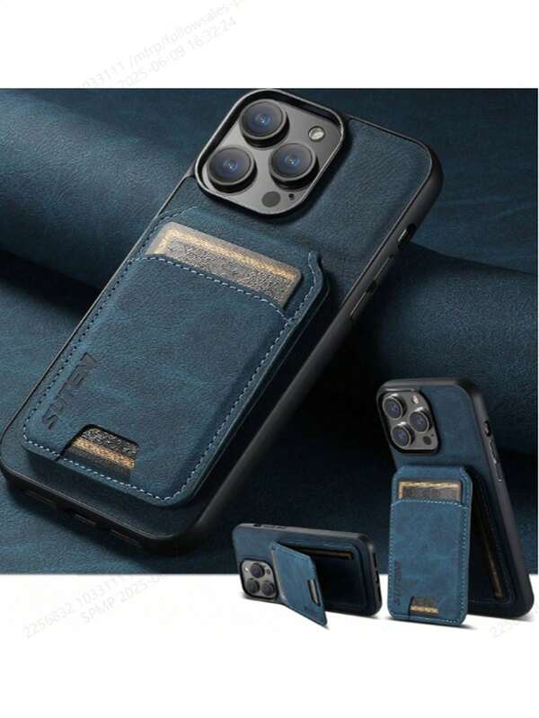 PU Leather Stand Phone Case Card Holder Wallet Phone Case For 16 Pro Max 15 Plus 14 13 12 11 For S25 S24 Ultra S23 S22 For Pixel 9 Pro XL 8A 7 /Black/Brown/Blue/Purple/Pink