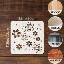 2 件花心绘画模板 11.8x11.8 英寸可重复使用充满爱心的模板可用于墙面绘画 DIY 家居装饰、返校、学校用品 - 白色 - 查看 7