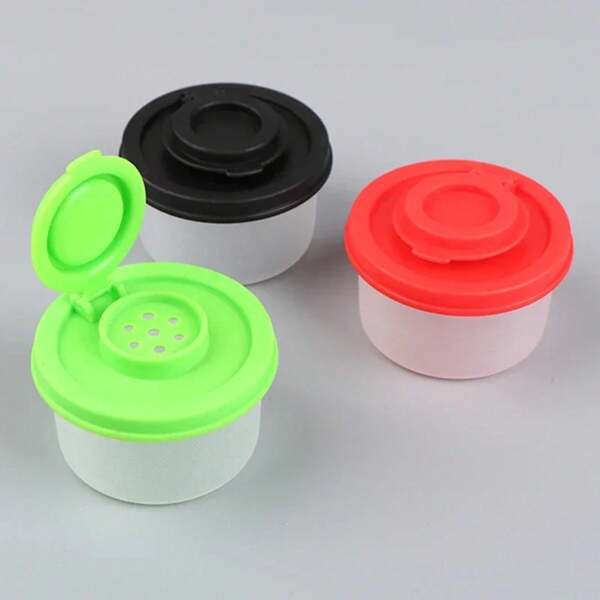 Mini Salt And Pepper Shaker Picnic Outdoor Lunch Box Travel Plastic Spice Sealed Jar Dispenser Condiment Container Lid