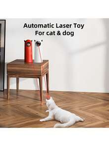 Automatic Laser Cat Toy, Automatic Rotating Infrared Light, Multi-Level Adjustment, Fast And Slow Modes, Range