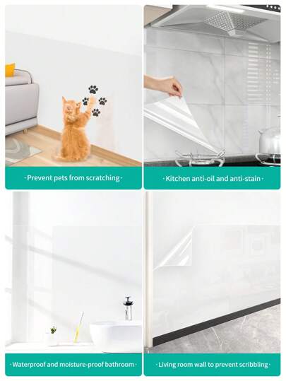 Roll Electrostatic Film, Transparent Does Not Damage The Wall, Waterproof Moisture Proof, Adsorption Wallpaper, Protection Protecting Walls, Kitchen Splash Festival ation Stickers Birthday Graduation view 8