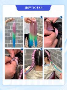 1pc 24 Inch 100g/Pcs Multicolor Synthesis Jumbo Braiding Hair Extensions Brown Pink Blonde Purple Blue Yellow Multi-Color Extension Hair Fashion Synthetic Hair Crochet Hair Extensions Useful And Deft High Temperature Hair For Women Daily Holidays Party And Music Festival Carnival New Year Gifts Cosplay Used YAKI Extension Hair