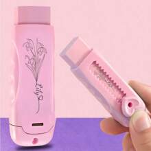 Gommes rétractables personnalisées avec nom, gommes de crayon personnalisées avec fleur de mois, gommes en caoutchouc, gommes pour dessin, fournitures scolaires, cadeau de rentrée scolaire. Gommes personnalisées convenant au bureau, à l'école, aux étudiants, rentrée scolaire