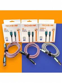Turbo Cable 1m 35W – V8 + Type-C + Lightning Fast Charging Android Compatible & Durable Wire - Tp-c - View 6