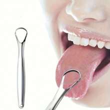 1pc Portable Stainless Steel Tongue Scraper Oral Dental Care Tongue Cleaner Oral Care Tongue Cleaner Prevents Bad Breath