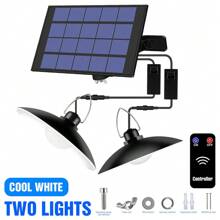 LED Hof-Pendelleuchte mit Fernbedienung, Solar Panel, wasserdicht, Dämmerungs-Sensor, Auto An/Aus, für Außen, Garten, Haus, Terrasse, Straßenbeleuchtung, Aufladen durch Sonnenlicht, für Scheune, Wand, Hängen, Schuppen, Flutlicht, tragbar, Camping, Zelt, Teich, Fischen, Park, Weg, Nachtsicherheit, Notbeleuchtung, 1/2/3/4 Leuchten, Kalt-/Warmweiß