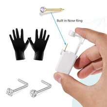 Nose Piercing Kit,Disposable Self Nose Piercing Gun With 2Pcs Nose Rings Studs, At Home Nose Percinging Kit Gun Tools - White - View 22