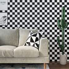 1 卷自粘木纹瓷砖贴纸，房间装饰墙壁乙烯基壁纸，适用于卧室、厨房、旧木门、家庭装饰客厅翻新、颜色变化、隐藏瑕疵壁纸卷 - 黑白 - 查看 10