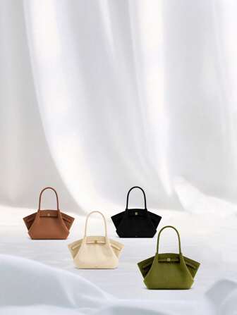 Vintage Style Portable Minimalist Tote Bag, Versatile Shoulder/Crossbody Lunch Box Bag For Women At Work, Office, Commuting