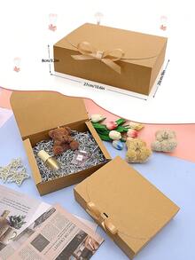 10 piezas Caja de regalo de papel con cinta de satén (10.6x7.8x3.15 pulgadas) - Boda, Cumpleaños | Empaque de regalo multicolor para propuestas, aniversario - Multicolor - Ver 9