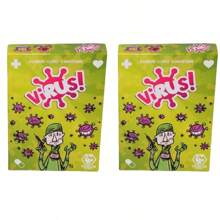 Virus 1 / Virus 2 El juego de mesa talla grande popular, con barajas de cartas y paquetes de cartas diseñados de forma única, juguetes de mesa, disponibles en inglés, francés y español, adecuados para juego familiar, mejor adaptado para equipos de 2 a 8 jugadores y la combinación de juguetes de cartas talla grande asequible que se puede regalar en Navidad, Día de la Independencia
