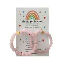 Pulseras de vuelta a la escuela para madre e hija, juego de pulseras a juego con forma de corazón "mamá e hija", regalos para el primer día de escuela
