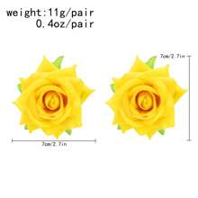 4 pares de pendientes elegantes con flores de rosa de terciopelo, aretes con flores 3D exagerados, joyería nupcial de alta gama, accesorios de moda, regalo de estilo vacacional para mujeres