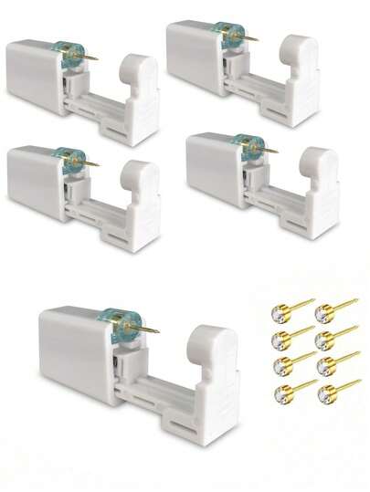 耳洞穿刺套装、一次性耳洞穿刺枪、一次性耳洞穿刺器、无菌尖头耳洞穿刺工具套装、适合女性、DIY耳洞穿刺套装、一次性穿刺工具、耳钉