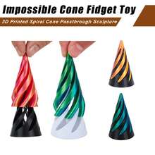 3 Packs Impossible Cone,3D Printed Spiral Cone Fidget Toy, Impossible Pyramid Passthrough Sculpture, Mini Vortex Illusion Fidget For Anxiety Relief, Holiday Gifts, Birthday Gifts, Easter Gift - Multicolor - View 5
