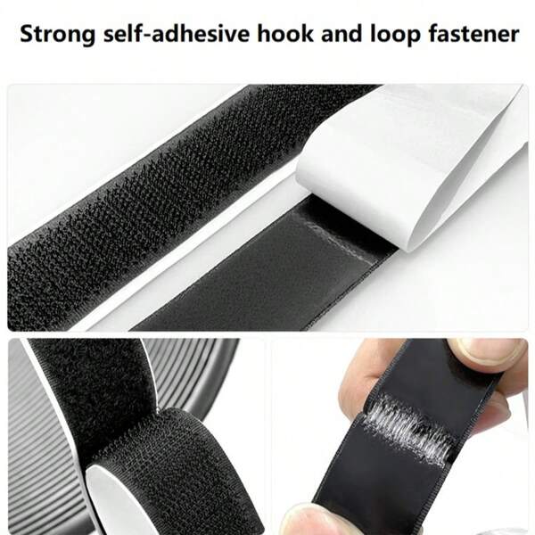1pc Adhesive Hook & Loop Fastener, Double-Sided Sticky Tape, Self-Adhesive Packaging, Sturdy Hook And Loop Hook And Loop Tape For Daily Fixing, Car, Etc.