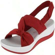 YOLAI Sandals For Women 2025 Orthopedic Arch Support Reduces Pain Comfortable Casual Walking Shoes Orthotic Low Platform Wedges Sandals With Back Strap - Red-b - View 2