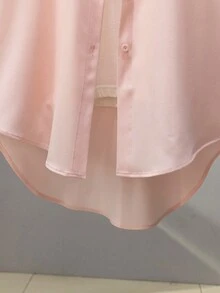 女士纯色长袖衬衫，夏季时尚