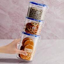 4pcs Round Airtight Canisters With Lids, Clamp Seal Food Storage Containers Suitable For Spices, Herbs, Fruits, Grains, Etc. Suitable For Fridge, Kitchen, 4 Sizes, Reusable, Great For Home Organization